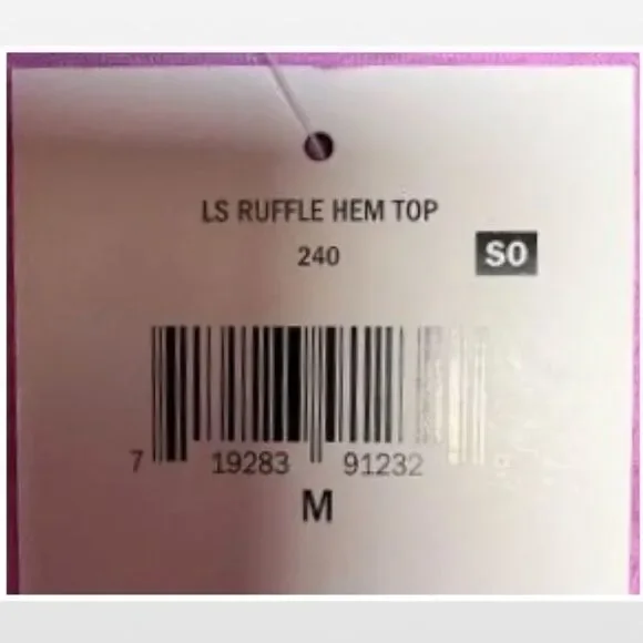 New Small Bright Pink Ruffle Hem Long Sleeve Top - Picture 15 of 15